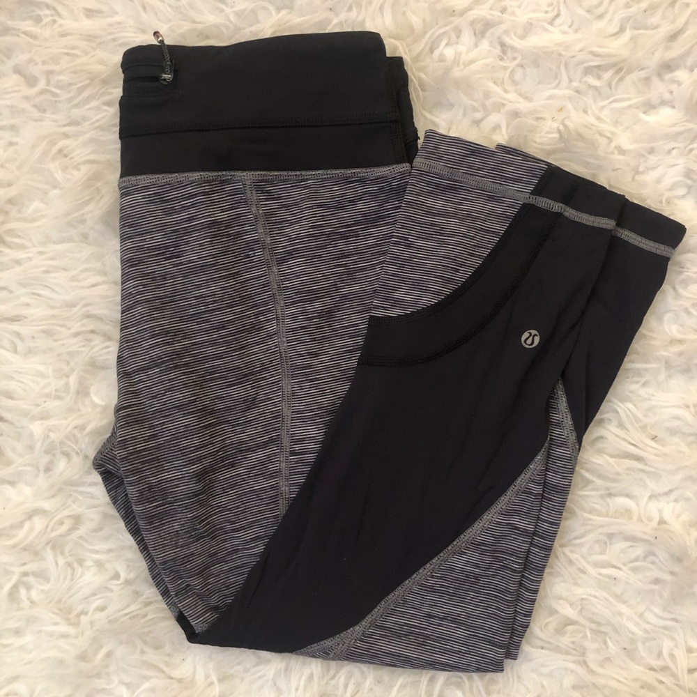 Lululemon x SoulCycle LA black striped leggings
